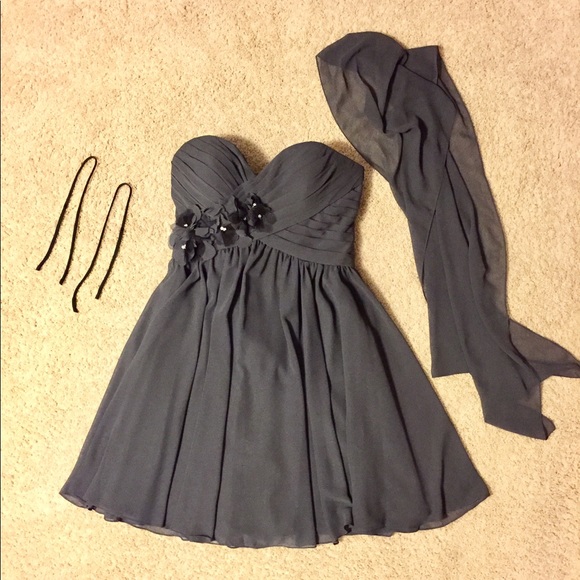 Mori Lee Dresses & Skirts - Charcoal Gray Mori Lee Dress sz 14